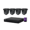 Dahua HDW3541TM-4104HS-P-4KS2 PoE 5MP AI Kit Zwart