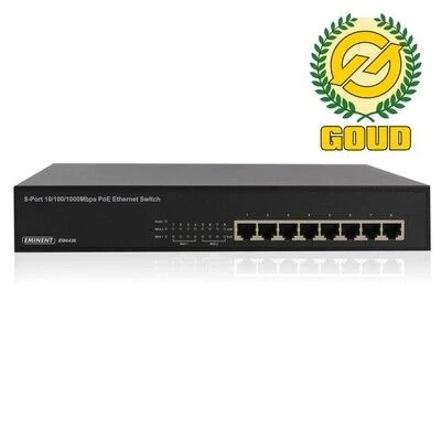 Eminent EM4436 8-Poorts Gigabit Switch, 8 PoE Poorten 1 Eminent EM4436 8-Poorts Gigabit Switch, 8 PoE Poorten